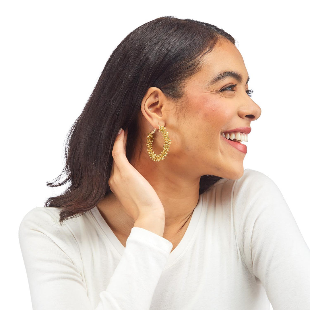 Beaded Hoop Earring