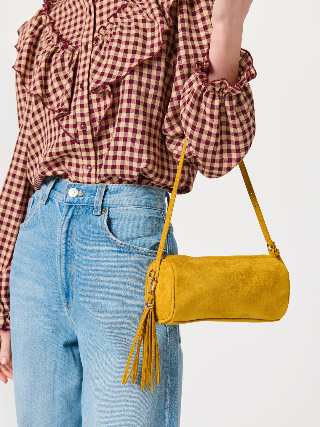 Kylie Barrel Shoulder Bag - Mustard