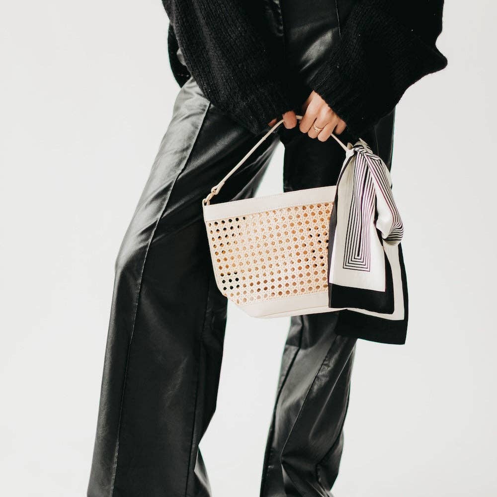 Bryce Woven Bucket Bag - Cream