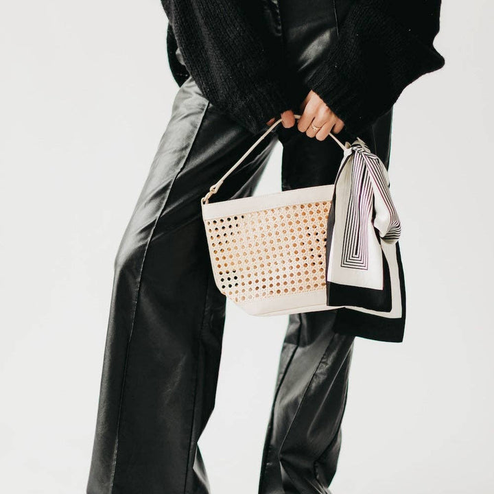 Bryce Woven Bucket Bag - Cream