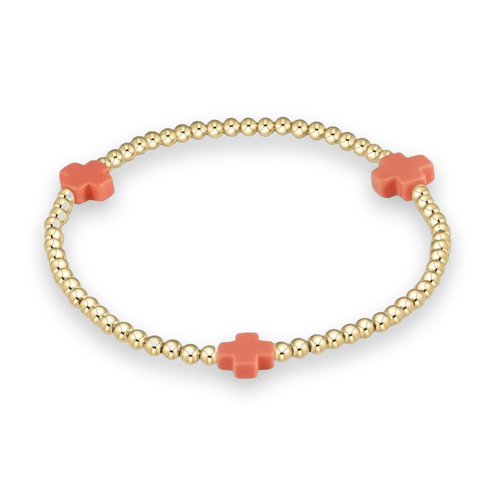 Signature Cross 3mm Gold Bracelet
