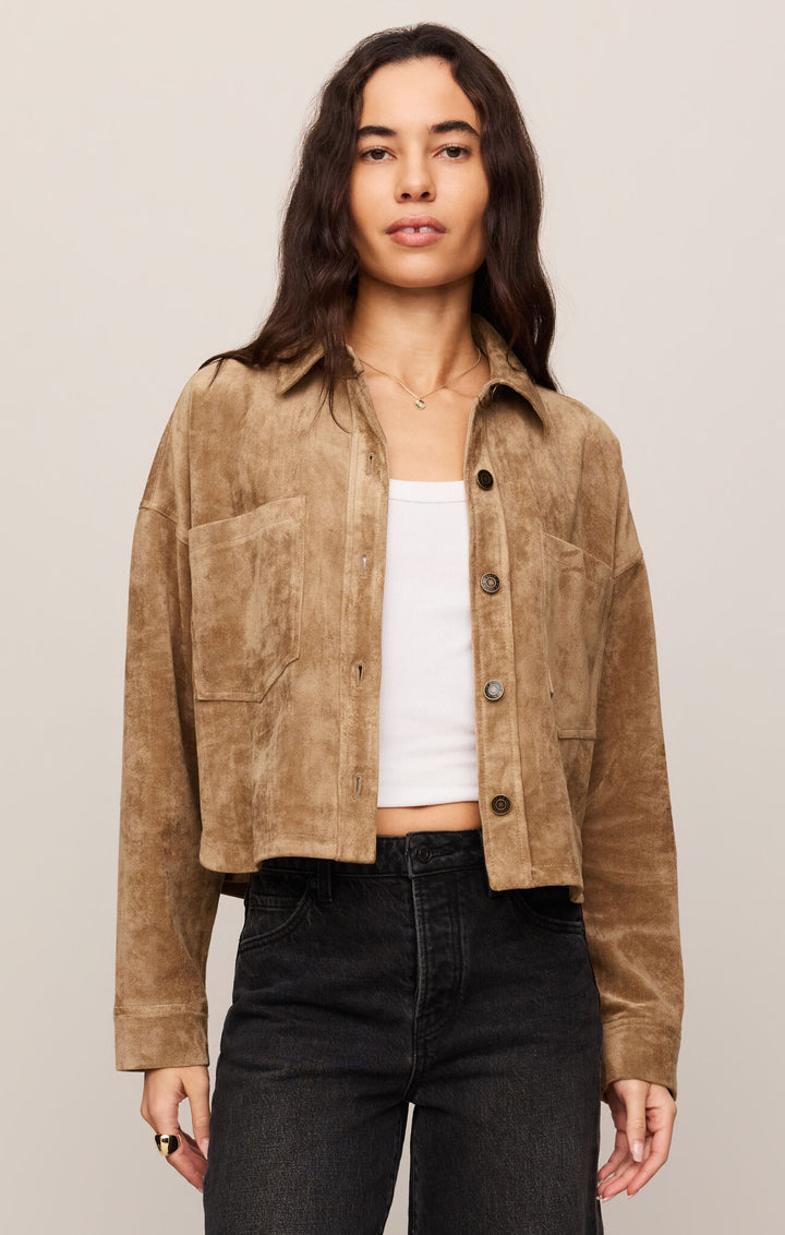 All Day Cropped Suede Jacket