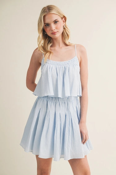 Textured Woven Paneled Mini Dress