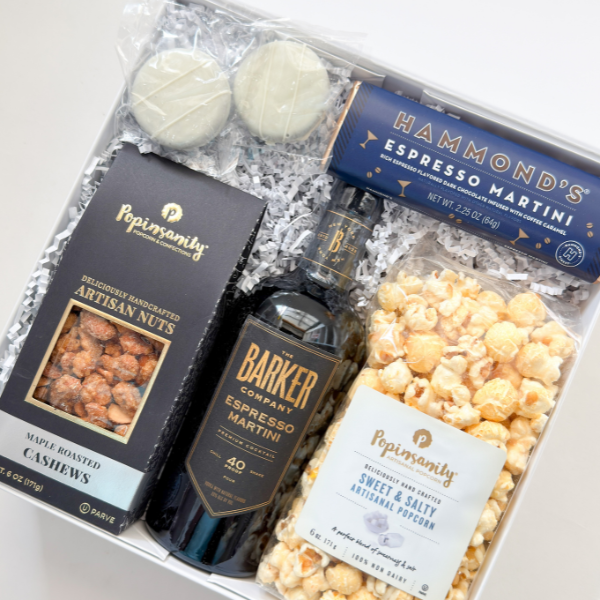 Gift set with Barker Espresso Martini, Popin&