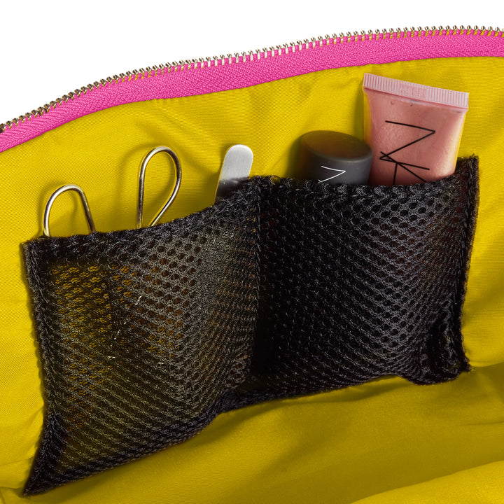 Signature Makeup Bag - Flamingo Pink/Sunshine Yellow