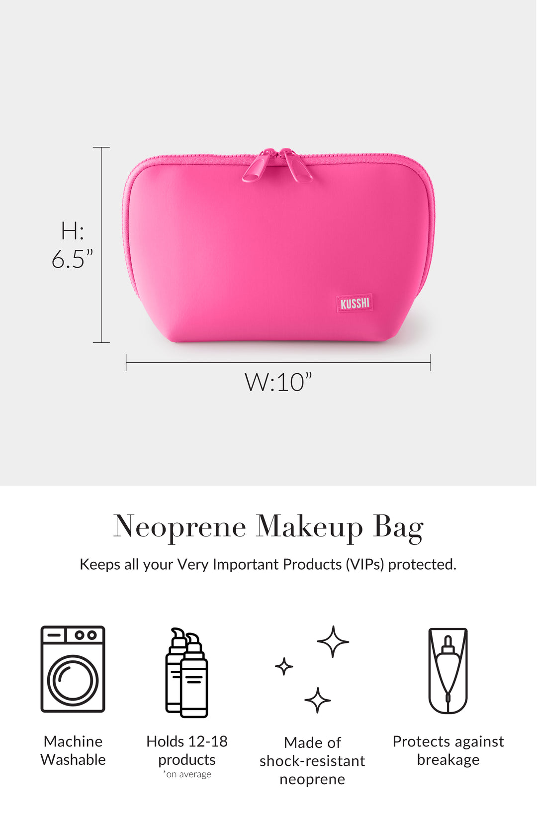 Neoprene Makeup Bag French Pink/Sherbert