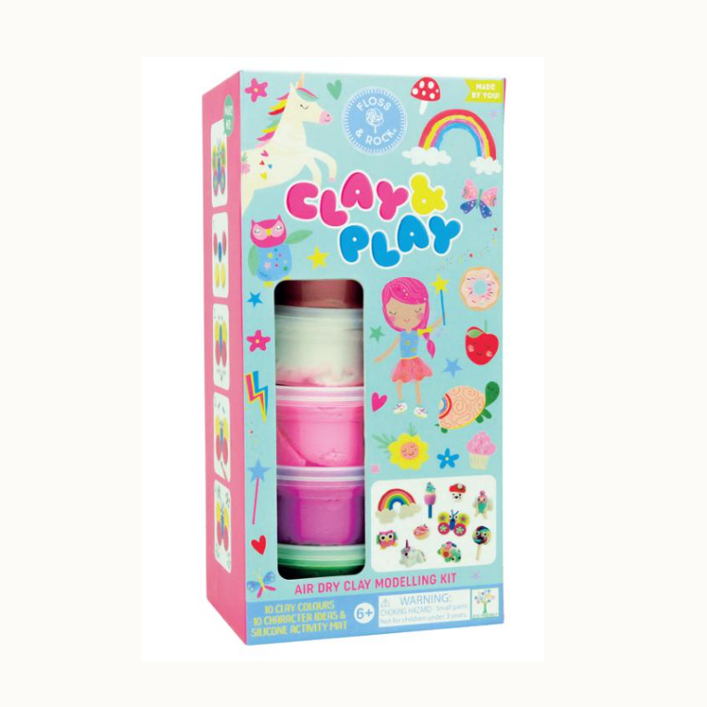 Clay Play air dry clay modelling kit packaging with colorful design