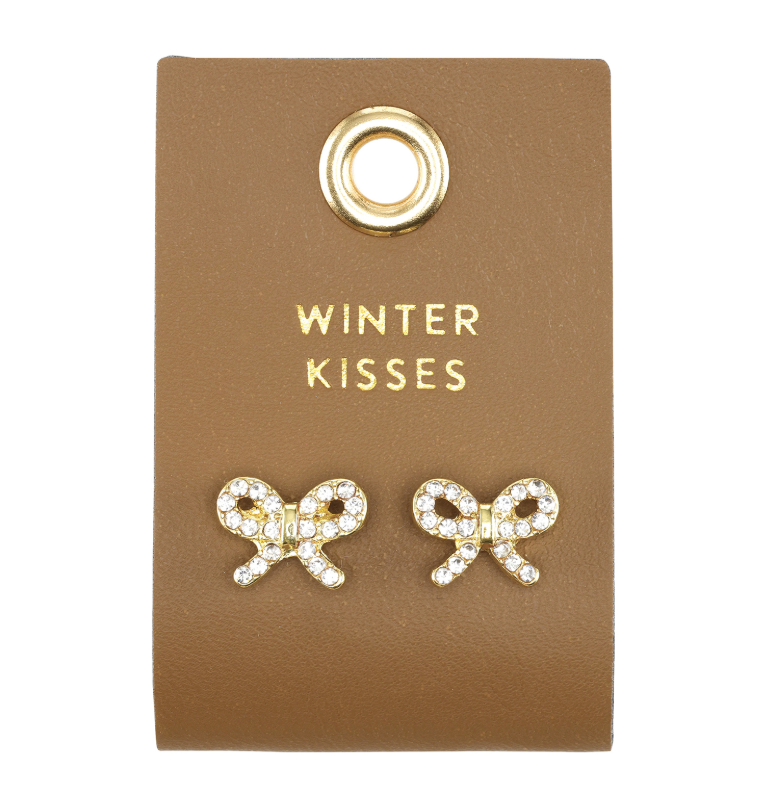 Holiday Stud Love Earrings - Winter Kiss