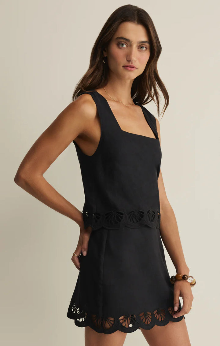 Charlene Embroidered Linen Top