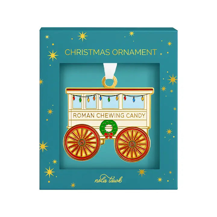 Roman Candy Cart Enamel Ornament