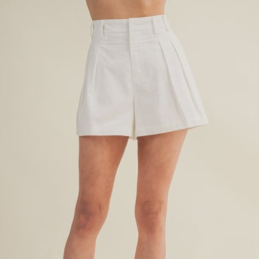 Tailored Pleat Front High-Waist Short