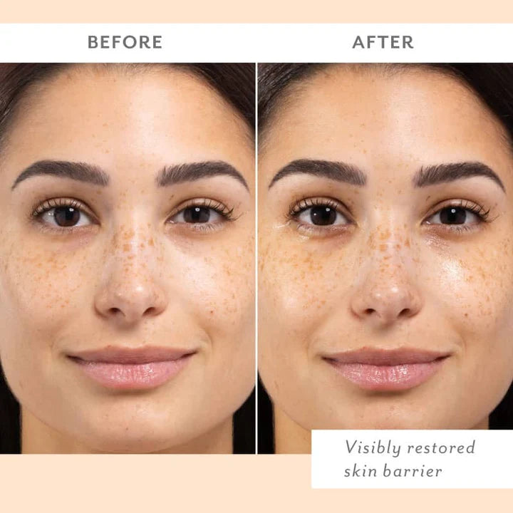 Digital photograph showing a side-by-side close-up comparison of a woman&