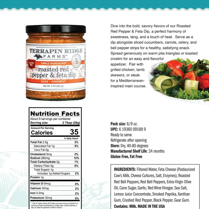 Roasted Red Pepper &amp; Feta Dip 9oz