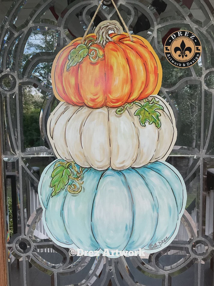 Pumpkin Triple Stack Door Hanger