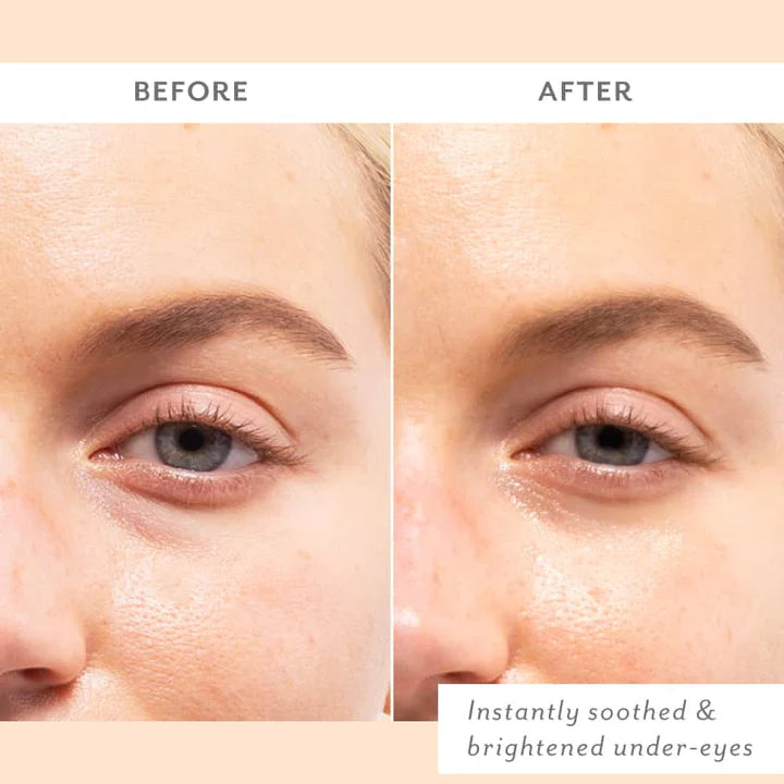 Digital photography graphic featuring a side-by-side comparison of a woman&